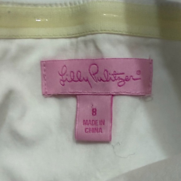 Lilly Pulitzer Pink Seersucker Strapless Dress Tie Straps Zip Front Sz 8 GUC - Picture 4 of 5